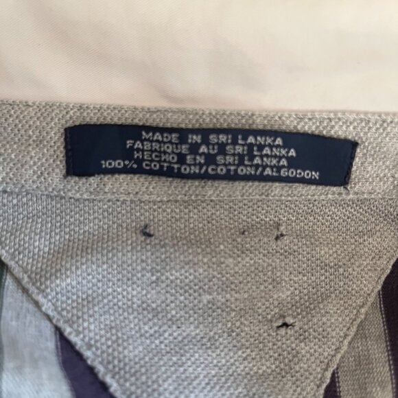 VTG Tommy Hilfiger Sz L Vertical Stripe Varsity Sports Rugby Shirt - Picture 12 of 14